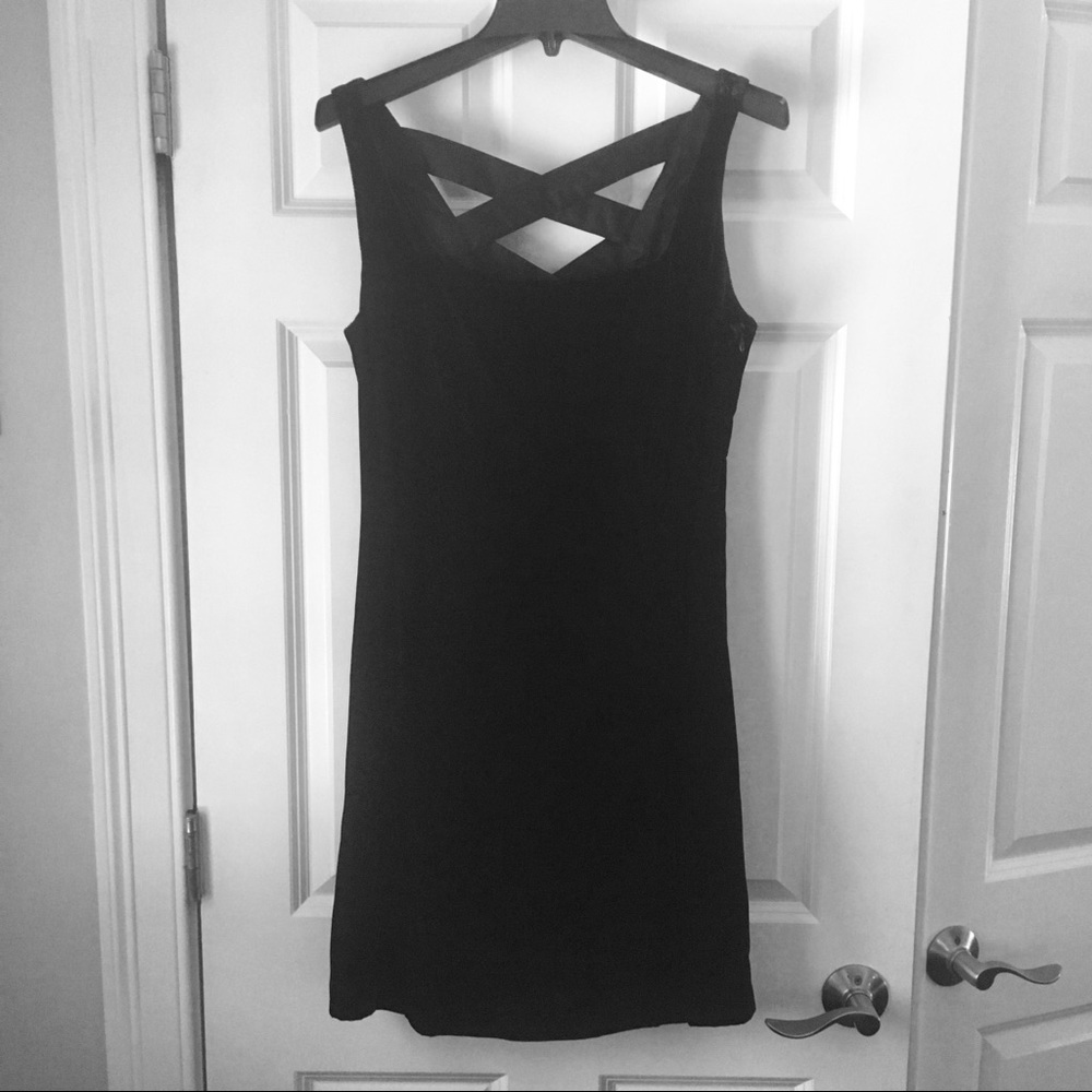 Vintage velvet black formal dress